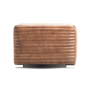 Canyon Chair Chrome Metal, Light Brown Top Grain Leather C6021C-1 Zentique