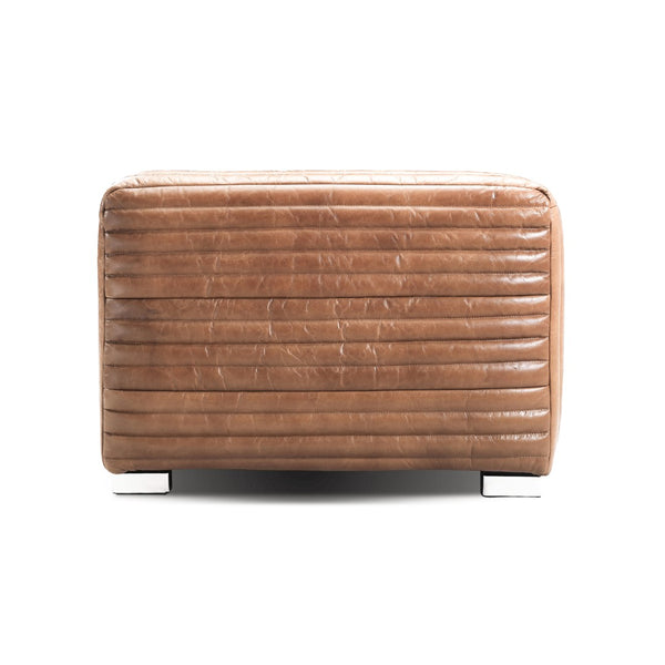 Canyon Chair Chrome Metal, Light Brown Top Grain Leather C6021C-1 Zentique