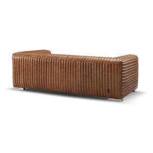 Canyon Sofa Chrome Metal, Light Brown Top Grain Leather C6021C-2.5 Zentique