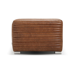 Canyon Sofa Chrome Metal, Light Brown Top Grain Leather C6021C-2.5 Zentique