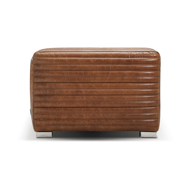 Canyon Sofa Chrome Metal, Light Brown Top Grain Leather C6021C-2.5 Zentique