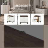 English Elm White and Brown 2-Drawer Nightstand With Usb Port