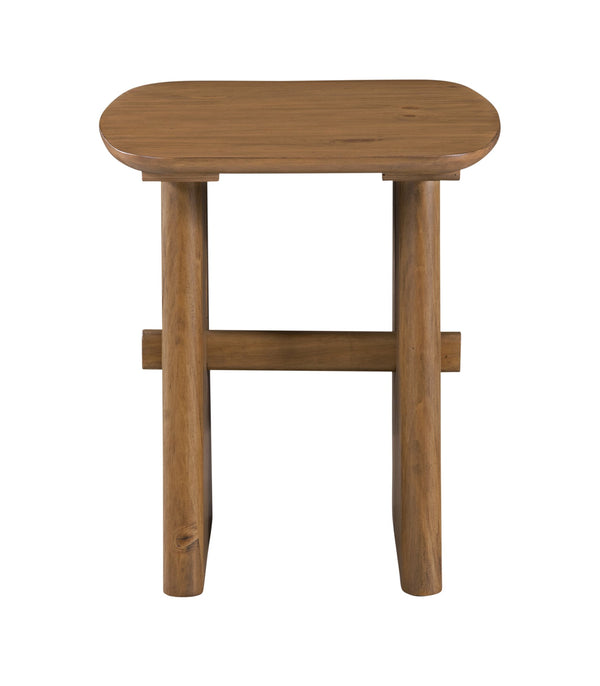 Basset Mirror Knox End Table - Modern Solid Pine Accent Table With Warm Brown Finish & Unique Grain Patterns Natural Pine Wood 6022-lr-250