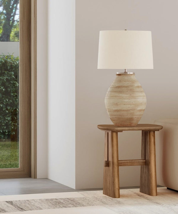 Basset Mirror Knox End Table - Modern Solid Pine Accent Table With Warm Brown Finish & Unique Grain Patterns Natural Pine Wood 6022-lr-250