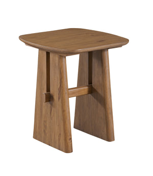 Basset Mirror Knox End Table - Modern Solid Pine Accent Table With Warm Brown Finish & Unique Grain Patterns Natural Pine Wood 6022-lr-250