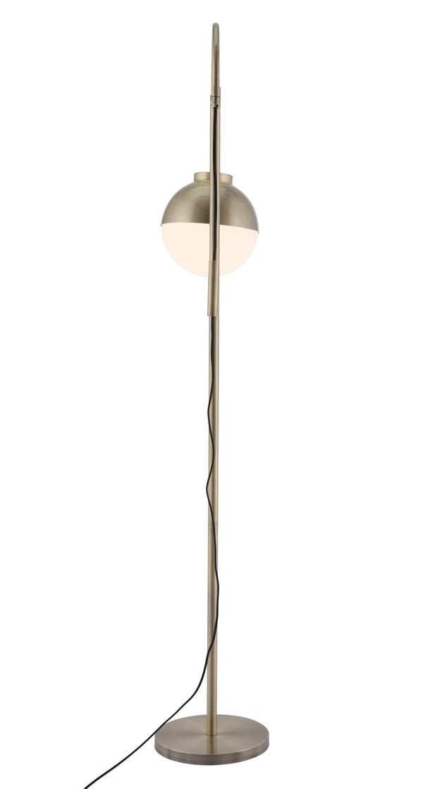 Homeroots 69" Bronze Steel Arc Floor Lamp - Elegant White Frosted Glass Shade, Perfect For Any Decor!  Steel 602213