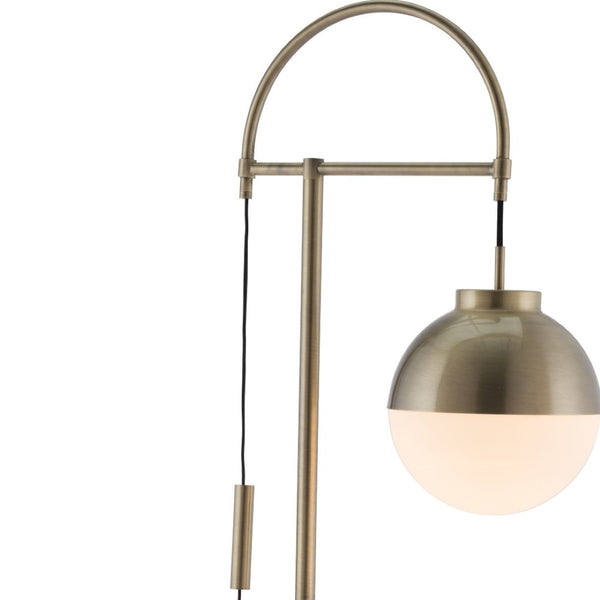 Homeroots 69" Bronze Steel Arc Floor Lamp - Elegant White Frosted Glass Shade, Perfect For Any Decor!  Steel 602213