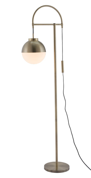 Homeroots 69" Bronze Steel Arc Floor Lamp - Elegant White Frosted Glass Shade, Perfect For Any Decor!  Steel 602213