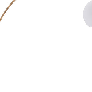 Homeroots 75" Brass Steel Arc Floor Lamp - Elegant White Glass Globe Shade For Stylish Home Lighting Decor  Steel 602214