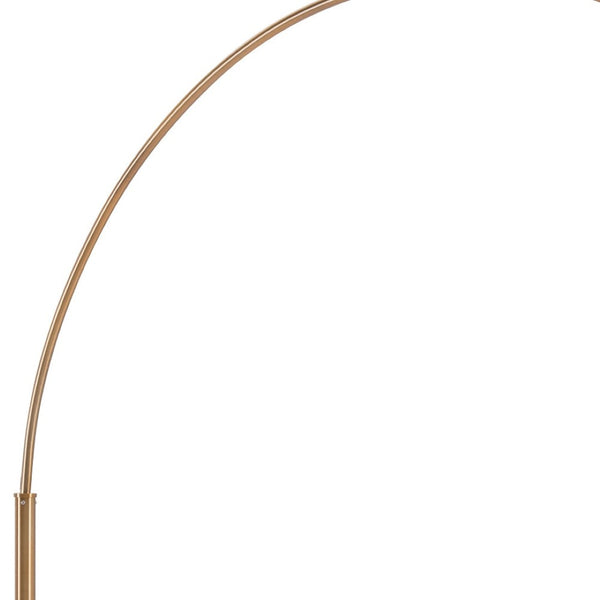 Homeroots 75" Brass Steel Arc Floor Lamp - Elegant White Glass Globe Shade For Stylish Home Lighting Decor  Steel 602214