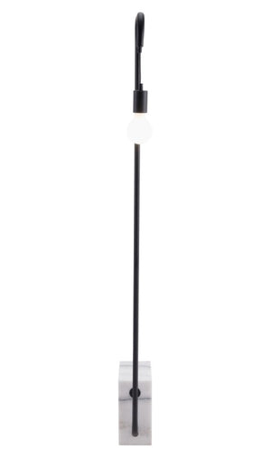 Homeroots 59" Modern Industrial Arc Floor Lamp With Black And White Marble Base For Warm Ambient Lighting  Genuine Marble,Steel 602215