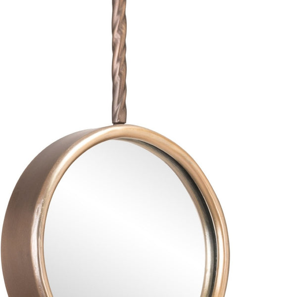 Homeroots 35" Bronze Double Round Steel Framed Accent Mirror - Modern Design For Elegant Home Decor Upgrade  Steel 602227