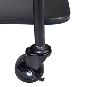 Homeroots 32" Elevate Your Entertaining With A Chic Black And White Steel Glass Marble Rolling Bar Cart   602231