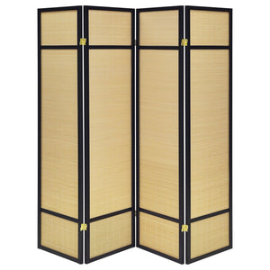 English Elm Sensei Woven Bamboo Folding Screen Fsc Pine Frame Four Panel Room Divider B062P451672