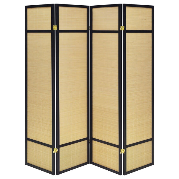 English Elm Sensei Woven Bamboo Folding Screen Fsc Pine Frame Four Panel Room Divider B062P451672