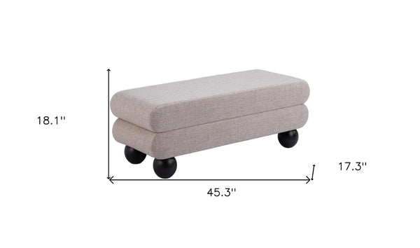 Homeroots 45" Gray And Black Fabric Upholstered Bench - Stylish & Versatile Entryway Seating For Any Room   602308