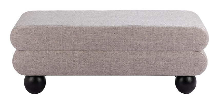 Homeroots 45" Gray And Black Fabric Upholstered Bench - Stylish & Versatile Entryway Seating For Any Room   602308