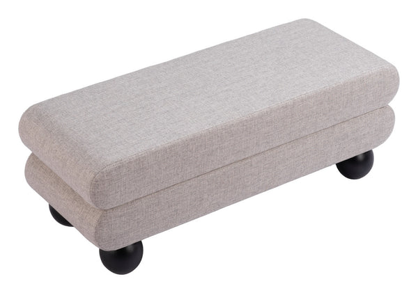 Homeroots 45" Gray And Black Fabric Upholstered Bench - Stylish & Versatile Entryway Seating For Any Room   602308