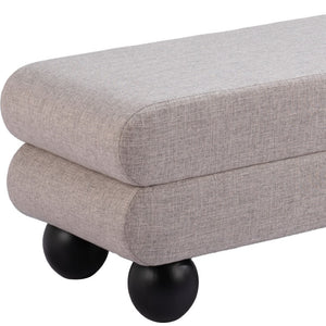 Homeroots 45" Gray And Black Fabric Upholstered Bench - Stylish & Versatile Entryway Seating For Any Room   602308