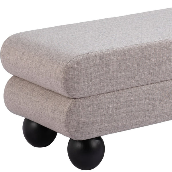 Homeroots 45" Gray And Black Fabric Upholstered Bench - Stylish & Versatile Entryway Seating For Any Room   602308