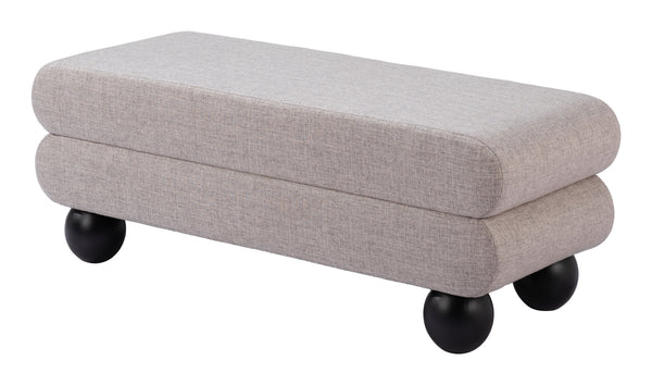 Homeroots 45" Gray And Black Fabric Upholstered Bench - Stylish & Versatile Entryway Seating For Any Room   602308