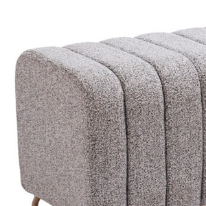 Homeroots 47" Stylish Gray And Gold Boucle Upholstered Bench – Chic Seating Solution For Any Space   602309