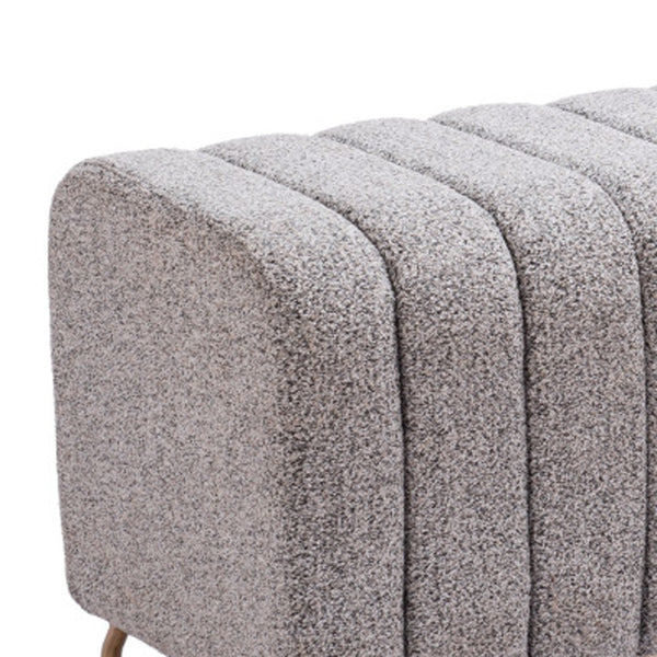 Homeroots 47" Stylish Gray And Gold Boucle Upholstered Bench – Chic Seating Solution For Any Space   602309