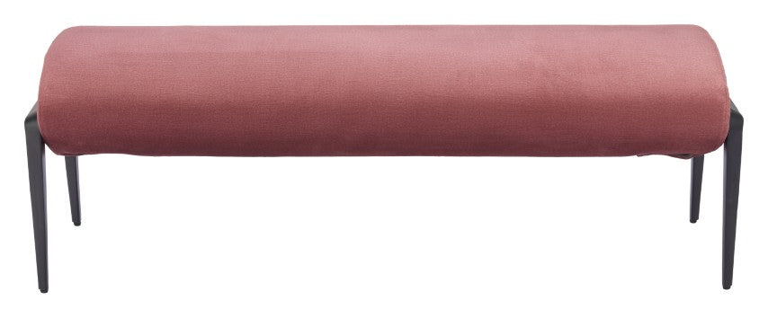 Homeroots 54" Brown Velvet Upholstered Bench With Black Steel Frame - Stylish Storage Solution For Any Room   602317