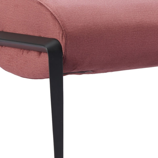 Homeroots 54" Brown Velvet Upholstered Bench With Black Steel Frame - Stylish Storage Solution For Any Room   602317