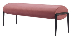 Homeroots 54" Brown Velvet Upholstered Bench With Black Steel Frame - Stylish Storage Solution For Any Room   602317