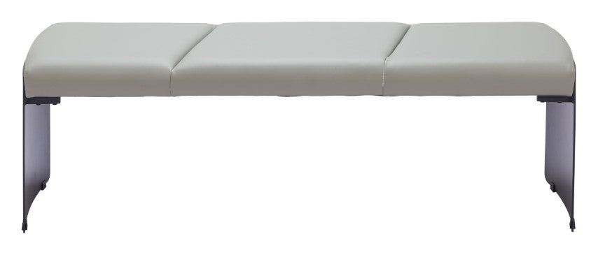 Homeroots 55" Gray Faux Leather Upholstered Bench - Stylish Storage Solution For Entryway, Hallway, Or Laundry Room   602323