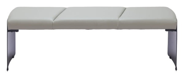 Homeroots 55" Gray Faux Leather Upholstered Bench - Stylish Storage Solution For Entryway, Hallway, Or Laundry Room   602323