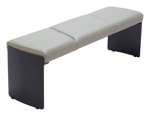 Homeroots 55" Gray Faux Leather Upholstered Bench - Stylish Storage Solution For Entryway, Hallway, Or Laundry Room   602323