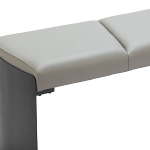Homeroots 55" Gray Faux Leather Upholstered Bench - Stylish Storage Solution For Entryway, Hallway, Or Laundry Room   602323