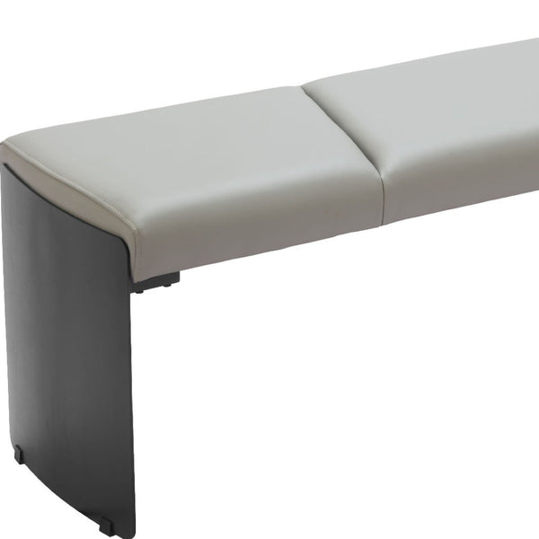 Homeroots 55" Gray Faux Leather Upholstered Bench - Stylish Storage Solution For Entryway, Hallway, Or Laundry Room   602323