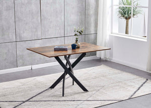 HomeRoots 47" Rustic Two-Tone Dining Table with Industrial Metal Cross Legs - Perfect for Small Spaces! 602332