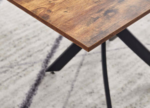 HomeRoots 47" Rustic Two-Tone Dining Table with Industrial Metal Cross Legs - Perfect for Small Spaces! 602332