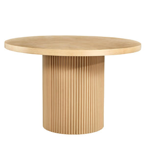 HomeRoots 48" Natural Wood Round Pedestal Dining Table - Stylish, Versatile Design for Modern Spaces & Gatherings 602333