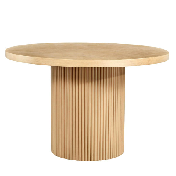 HomeRoots 48" Natural Wood Round Pedestal Dining Table - Stylish, Versatile Design for Modern Spaces & Gatherings 602333