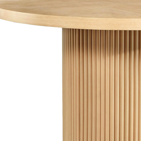 HomeRoots 48" Natural Wood Round Pedestal Dining Table - Stylish, Versatile Design for Modern Spaces & Gatherings 602333