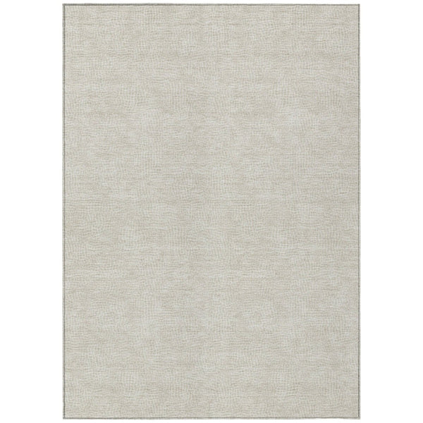 HomeRoots 5' Beige and Ivory Geometric Area Rug - Washable, Durable, Indoor-Outdoor Versatility for Any Space 5' X 8' 602336