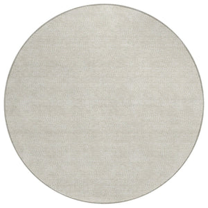 HomeRoots 5' Beige and Ivory Geometric Area Rug - Washable, Durable, Indoor-Outdoor Versatility for Any Space 8' Round 602337