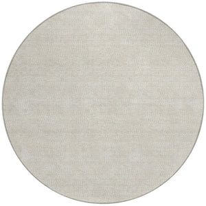 Homeroots 3' Beige And Ivory Geometric Washable Area Rug - Perfect For Indoor And Outdoor Comfort & Style 8' Round Polyester 602337