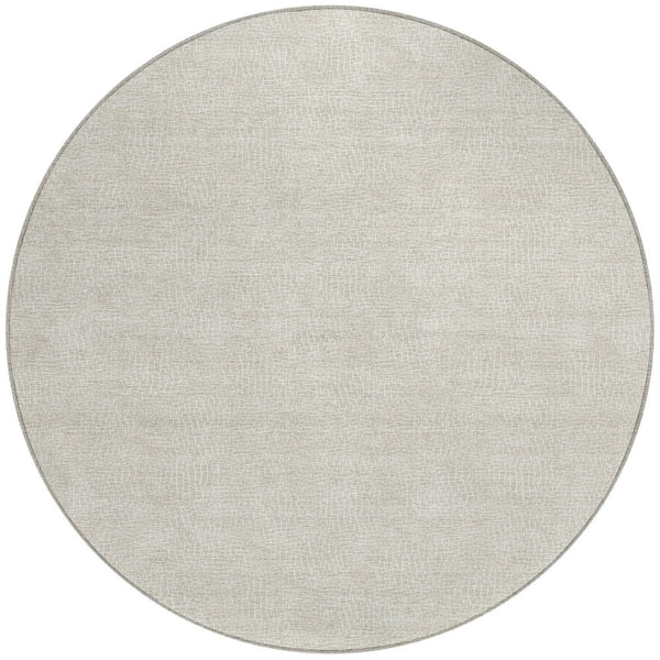 Homeroots 3' Beige And Ivory Geometric Washable Area Rug - Perfect For Indoor And Outdoor Comfort & Style 8' Round Polyester 602337