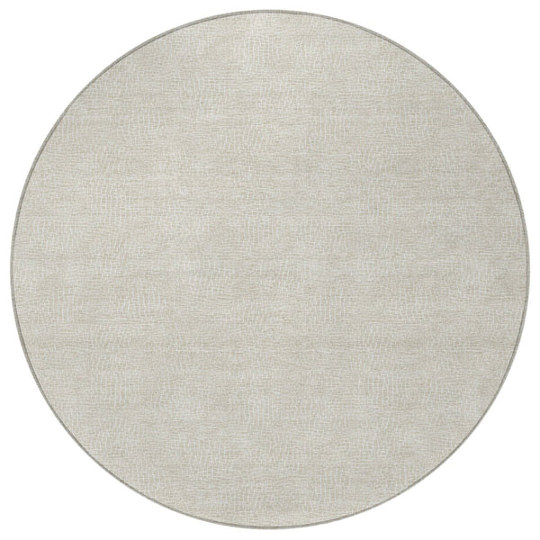 Homeroots 3' Beige And Ivory Geometric Washable Area Rug - Perfect For Indoor And Outdoor Comfort & Style 8' Round Polyester 602337