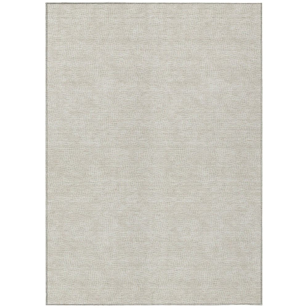 HomeRoots 9' X 12' Beige and Ivory Geometric Area Rug - Washable, Stain-Resistant, Perfect for Indoor & Outdoor Use 602339