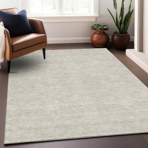 Homeroots 3' Beige And Ivory Geometric Washable Area Rug - Perfect For Indoor And Outdoor Comfort & Style 10' X 14' Polyester 602340