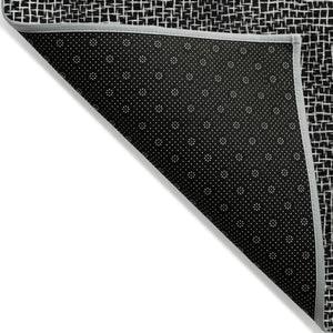 HomeRoots 5' Black and Ivory Geometric Indoor Outdoor Area Rug - Durable, Washable, Perfect for Any Space! 5' X 8' 602342