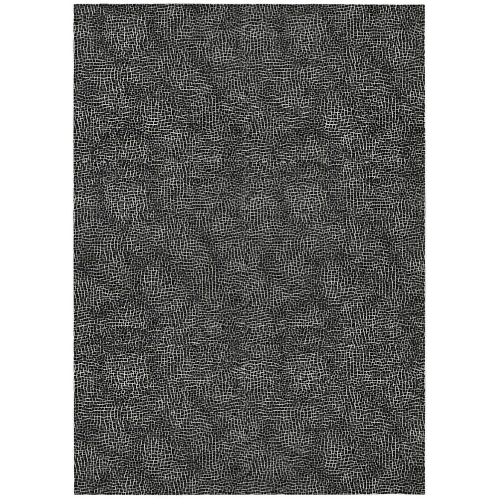 HomeRoots 9' Black and Ivory Geometric Area Rug - Washable, Durable, Stylish for Indoor and Outdoor Use! 602345