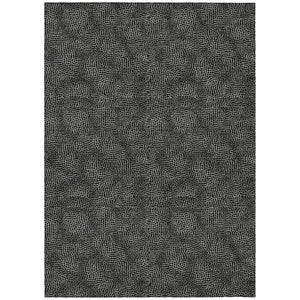 HomeRoots 9' Black and Ivory Geometric Area Rug - Washable, Durable, Stylish for Indoor and Outdoor Use! 602345